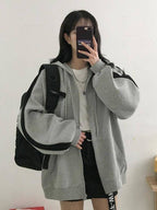 R&B | Retro Oversized Hoodie mit Reißverschluss