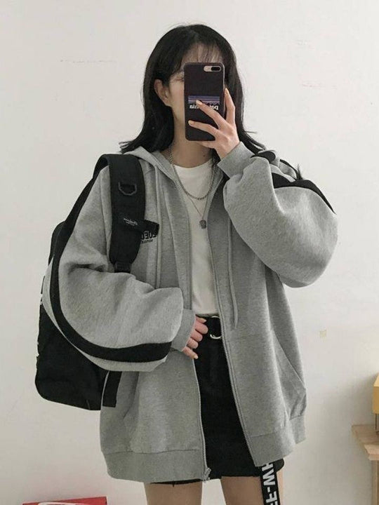 R&B | Retro Oversized Hoodie mit Reißverschluss