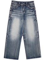 R&B | Hop Gewaschene Distressed Hoher Taille Baggy Jeans