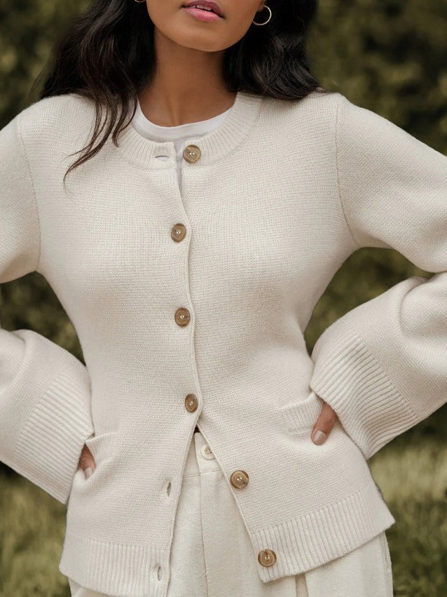 R&B | Pullover mit Knöpfen Und Auslaufenden Ärmeln