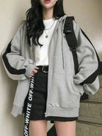 R&B | Retro Oversized Hoodie mit Reißverschluss