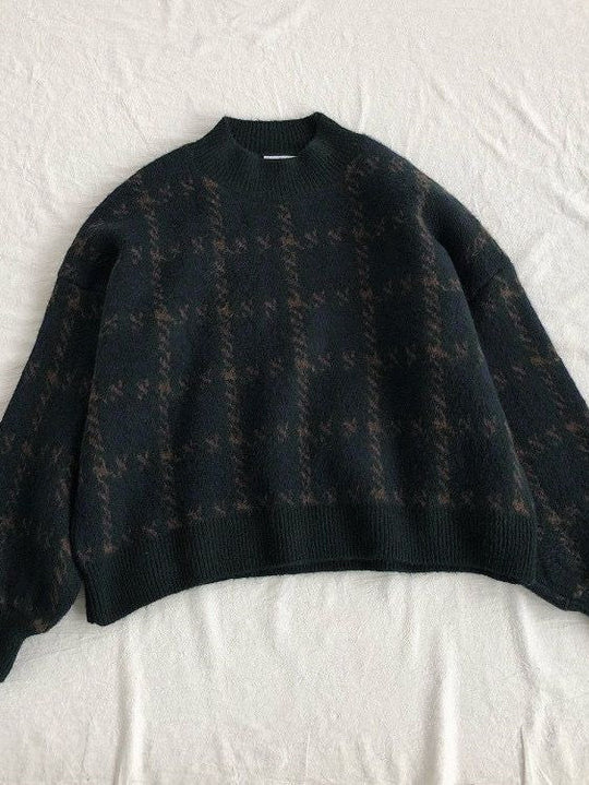 R&B | Vintage Gestrickter Pullover mit Karomuster