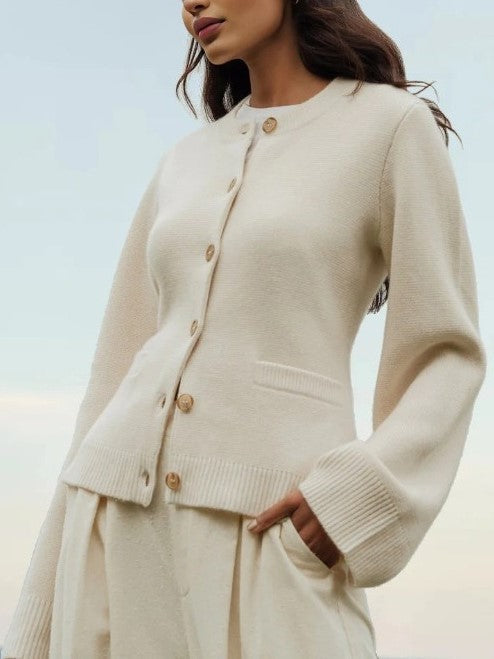 R&B | Pullover mit Knöpfen Und Auslaufenden Ärmeln
