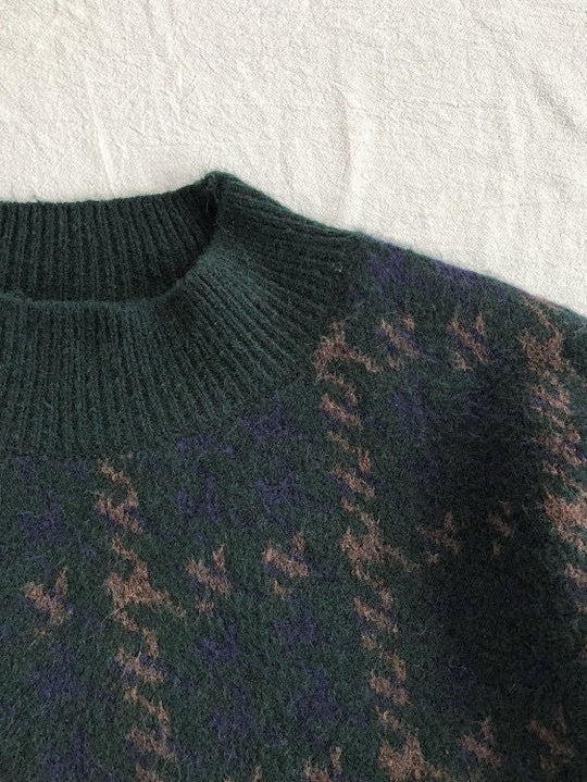 R&B | Vintage Gestrickter Pullover mit Karomuster