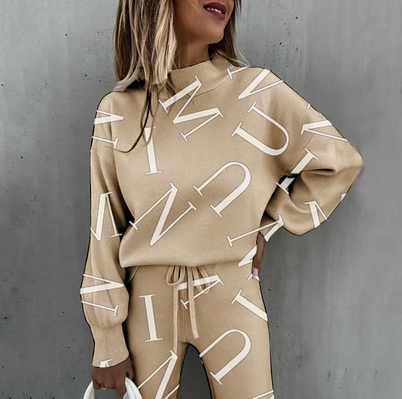 R&B | Trendy Bedruckter Trainingsanzug Für Damen