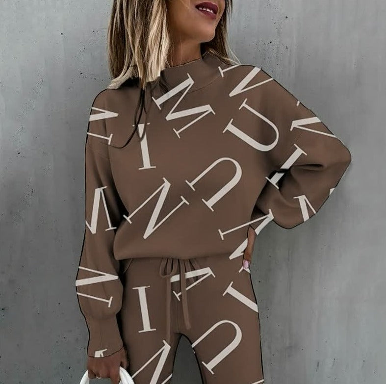R&B | Trendy Bedruckter Trainingsanzug Für Damen