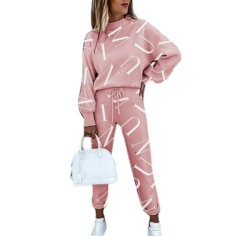 R&B | Trendy Bedruckter Trainingsanzug Für Damen