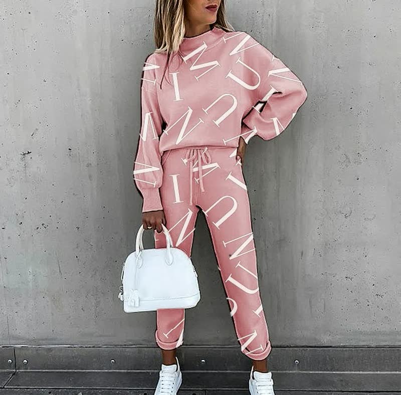 R&B | Trendy Bedruckter Trainingsanzug Für Damen