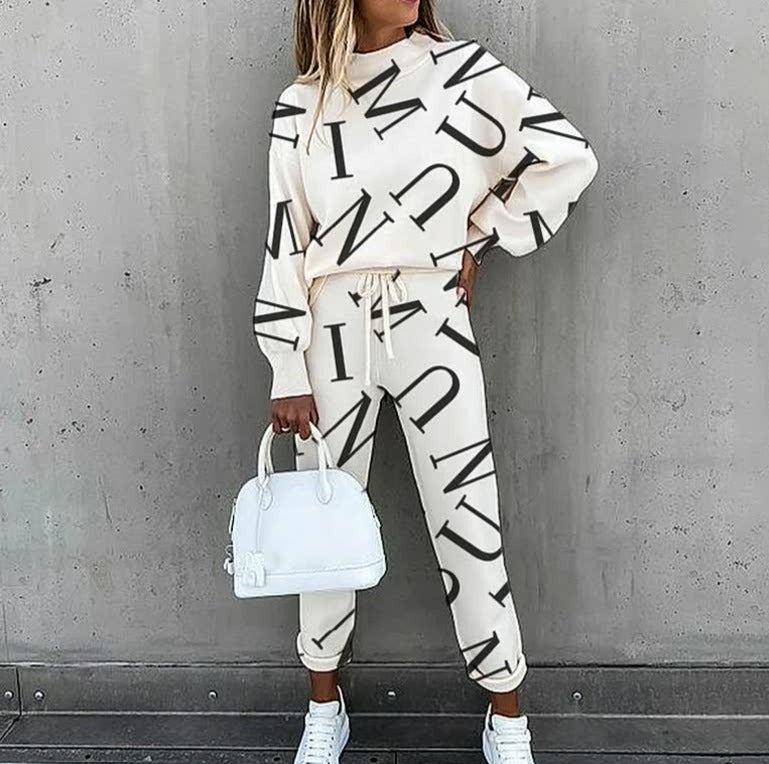 R&B | Trendy Bedruckter Trainingsanzug Für Damen