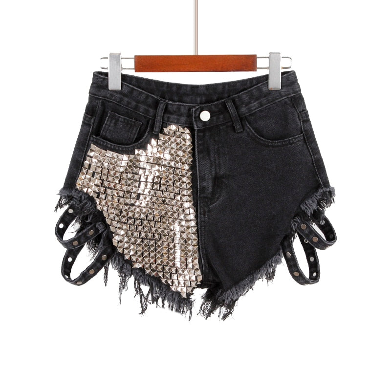 R&B | Rivet Denim Shorts Aushöhlen