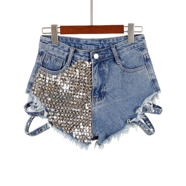 R&B | Rivet Denim Shorts Aushöhlen