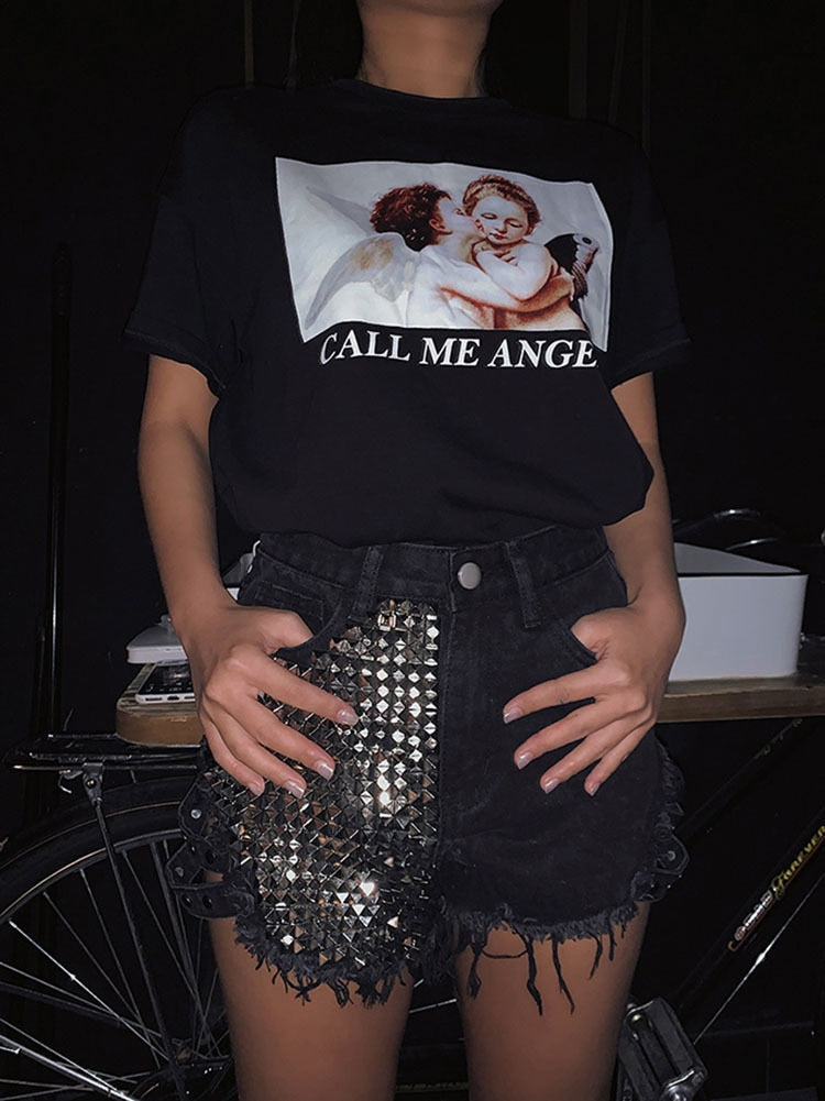 R&B | Rivet Denim Shorts Aushöhlen