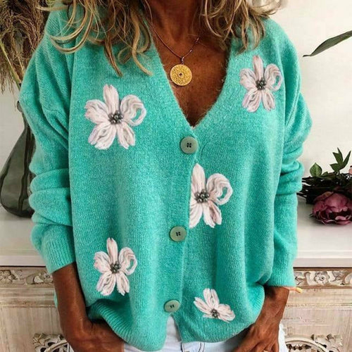 R&B | Strickjacke mit Blumenstickerei