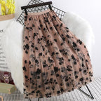 R&B | Eleganter Maxirock Aus Mesh mit Blumenmuster