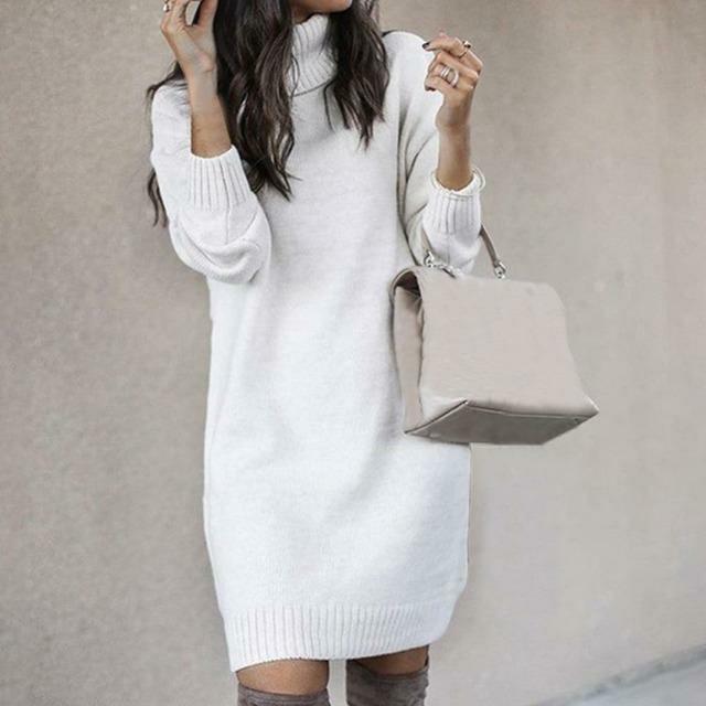 R&B | Strickkleid mit Rollkragen für Damen