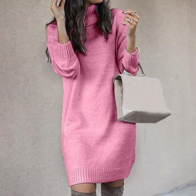 R&B | Strickkleid mit Rollkragen für Damen