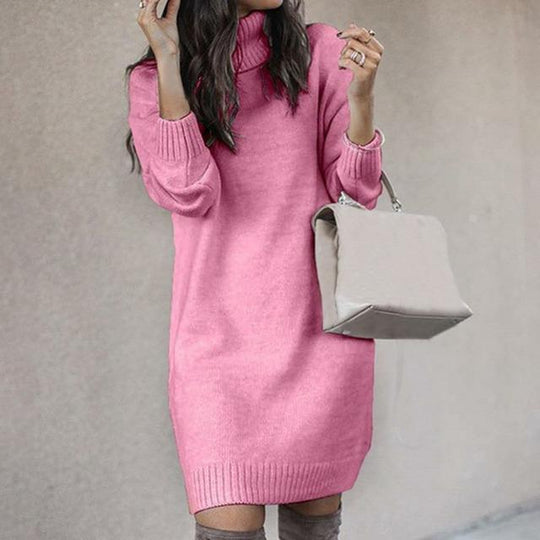 R&B | Strickkleid mit Rollkragen für Damen