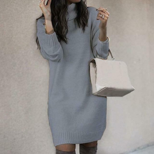R&B | Strickkleid mit Rollkragen für Damen
