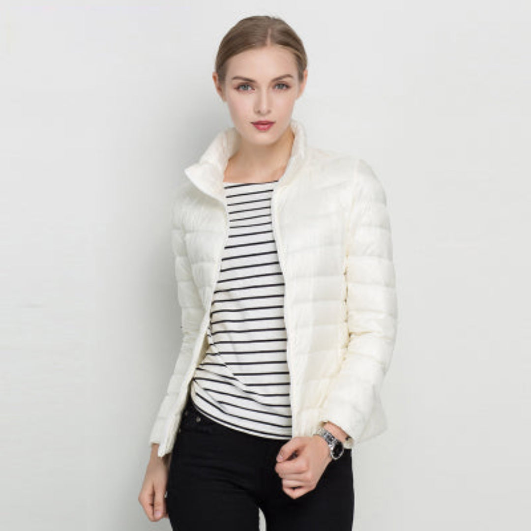 R&B | Damen Steppjacke mit Langen Ärmeln und Warmem Futter