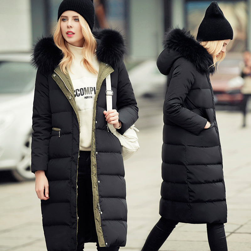 R&B | Schicke lange Wärmejacke mit Kapuze