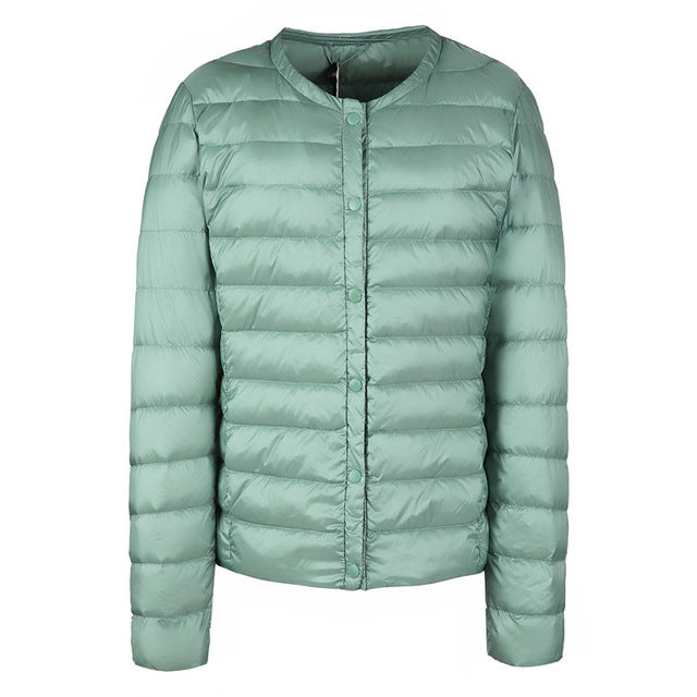 R&B | Elegance Essential" kragenlose kompakte Daunenjacke