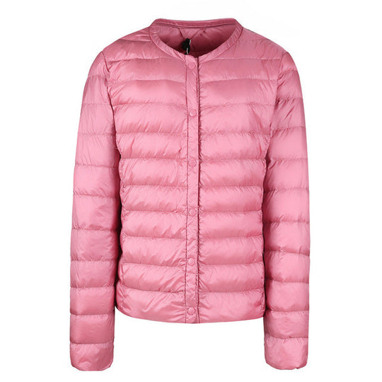 R&B | Elegance Essential" kragenlose kompakte Daunenjacke