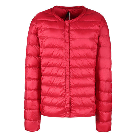 R&B | Elegance Essential" kragenlose kompakte Daunenjacke