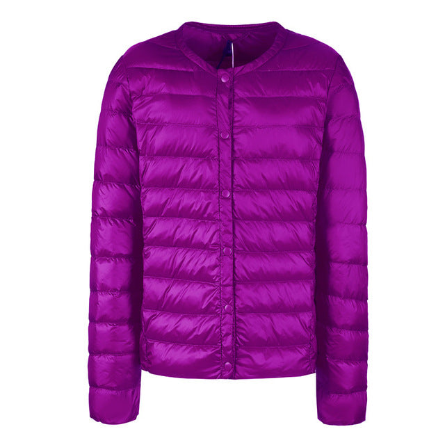 R&B | Elegance Essential" kragenlose kompakte Daunenjacke