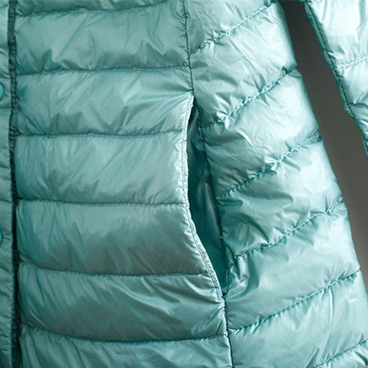 R&B | Elegance Essential" kragenlose kompakte Daunenjacke