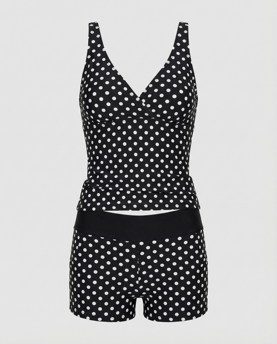 R&B – Figurschmeichelnder Damen-Tankini, Tankini-Oberteil & Modische Shorts