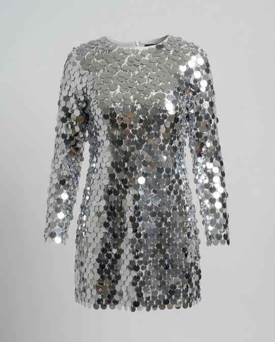Damen Funkelndes Pailletten Cocktailkleid mit ausgestellten Ärmeln R&B