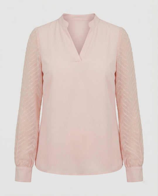 Elegante Chiffon-Bluse mit V-Ausschnitt