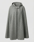 Damen modern geschnittener Umhang mit Kapuze R&B