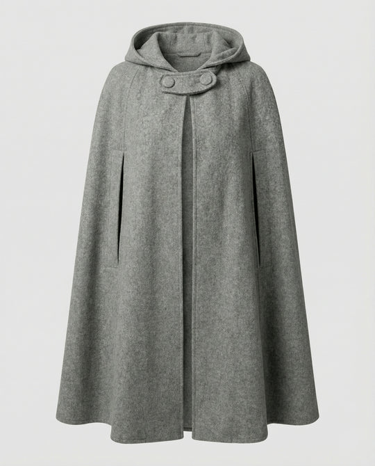 Damen modern geschnittener Umhang mit Kapuze R&B