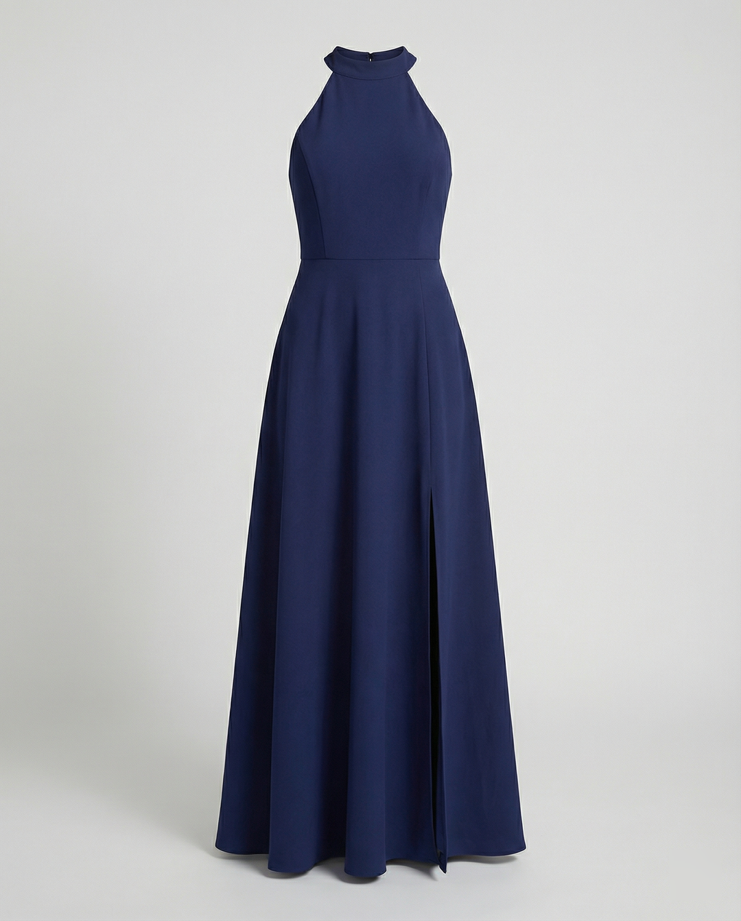 Damen Elegantes Maxikleid mit Seitenschlitzen und hochgeschlossenem Ausschnitt R&B