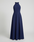 Damen Elegantes Maxikleid mit Seitenschlitzen und hochgeschlossenem Ausschnitt