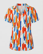 Bluse Damen Kurzarm Print