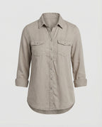 Damen elegante Bluse mit tiefem V-Ausschnitt