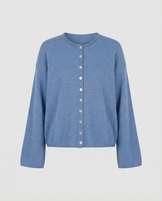 Damen Strickjacke kurz aus Baumwolle mit Knöpfen