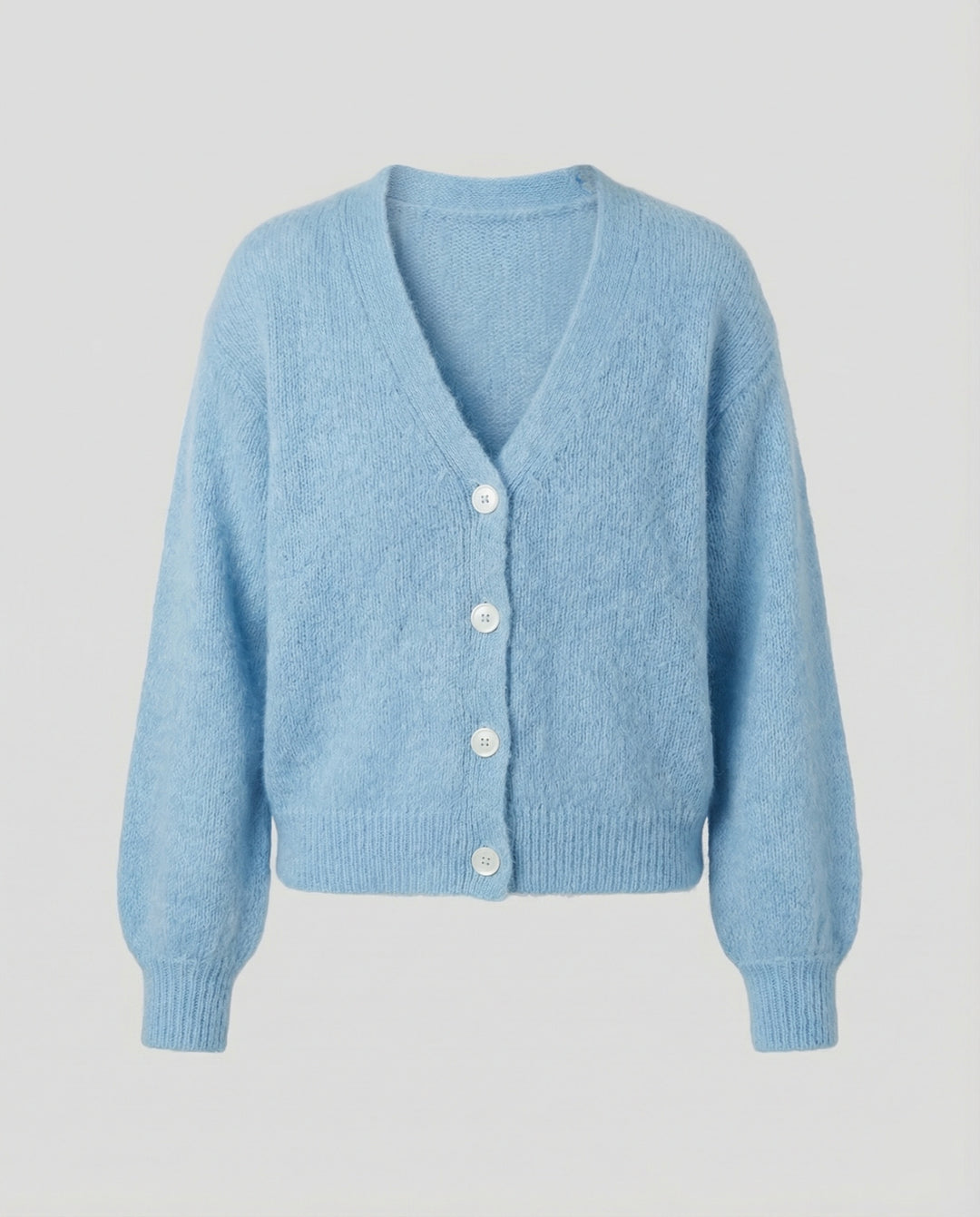 Strickjacke Damen flauschig mit Puffärmeln