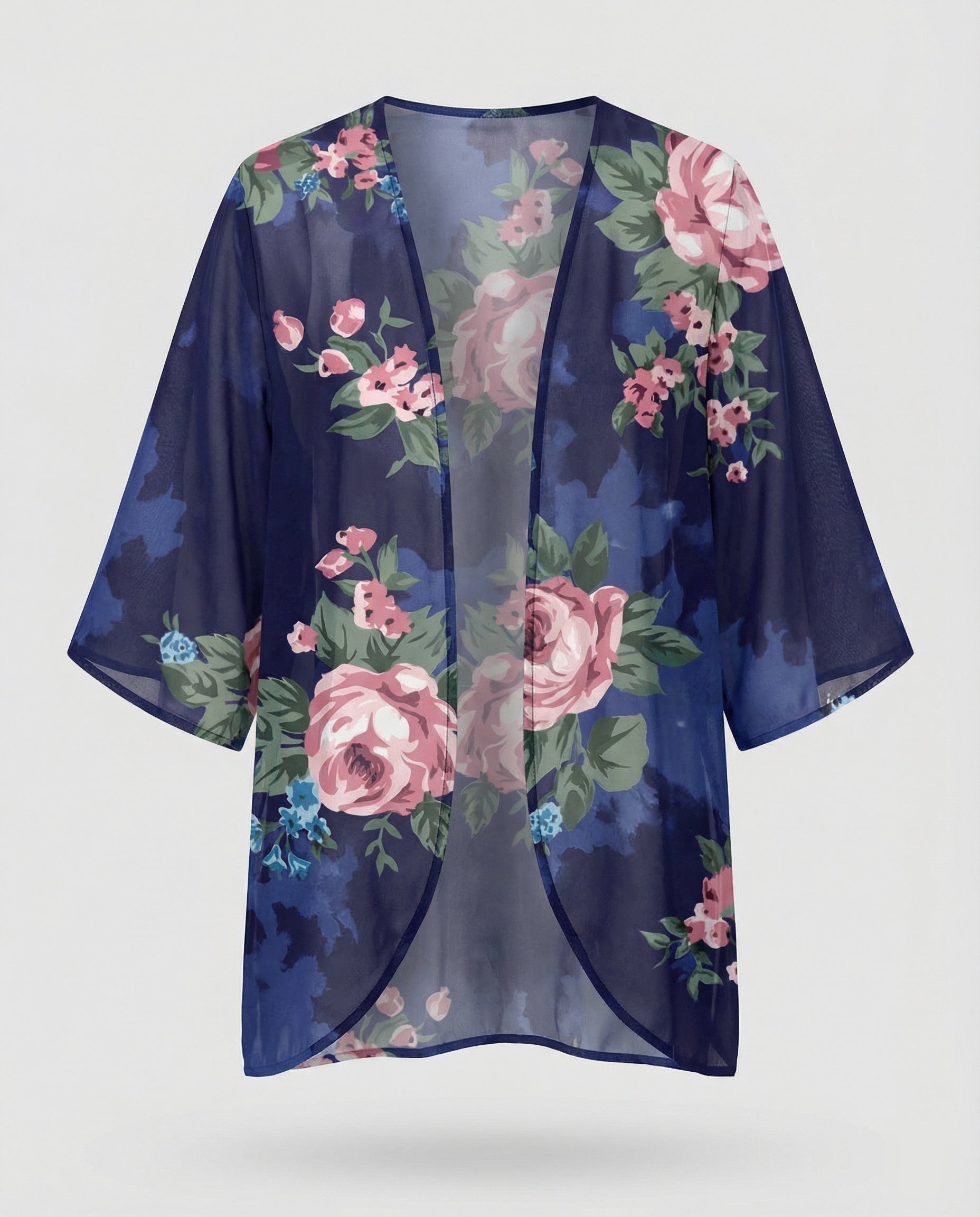 Offener Kimono Damen Floral