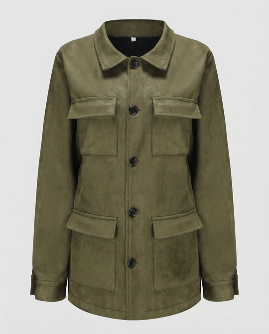 Damen Utility-Jacke aus Veloursleder