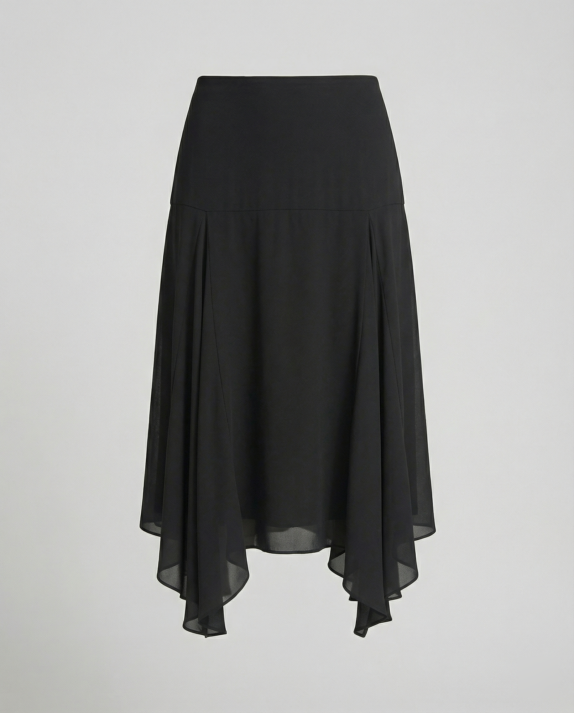 Satinrock Schwarz Damen Maxi leicht und schwingend