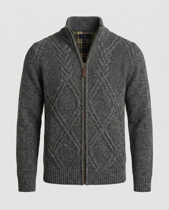 Herren Strickjacke mit Zipper und Muster