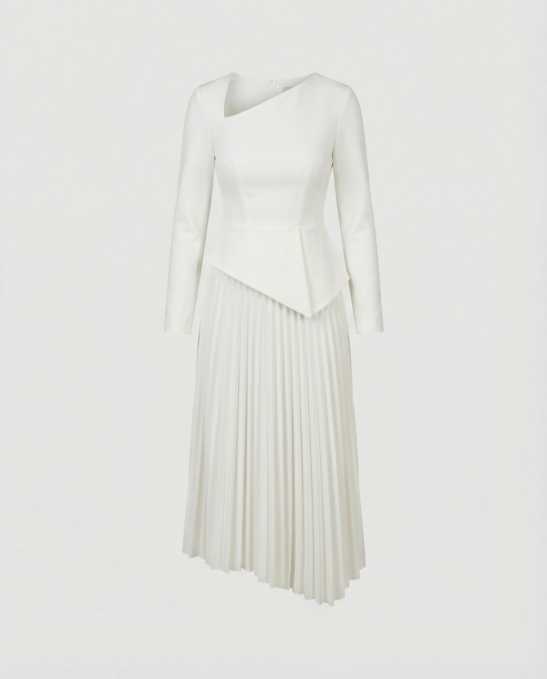 Damen Midikleid asymmetrisch mit Schößchen