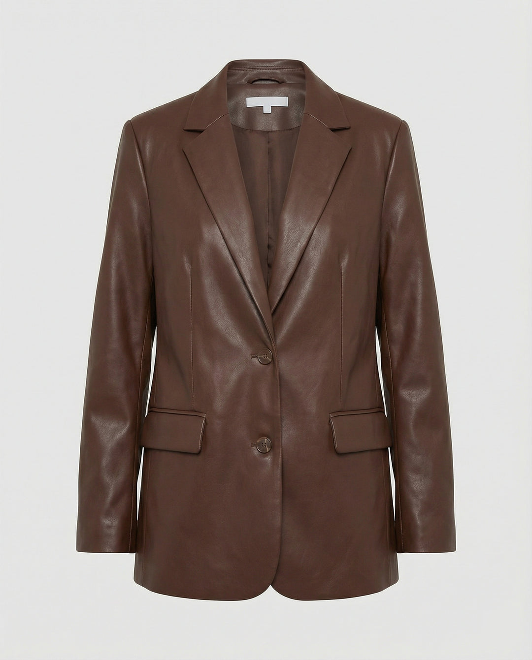 Damen Oversized Kunstleder Blazer im Trend-Look