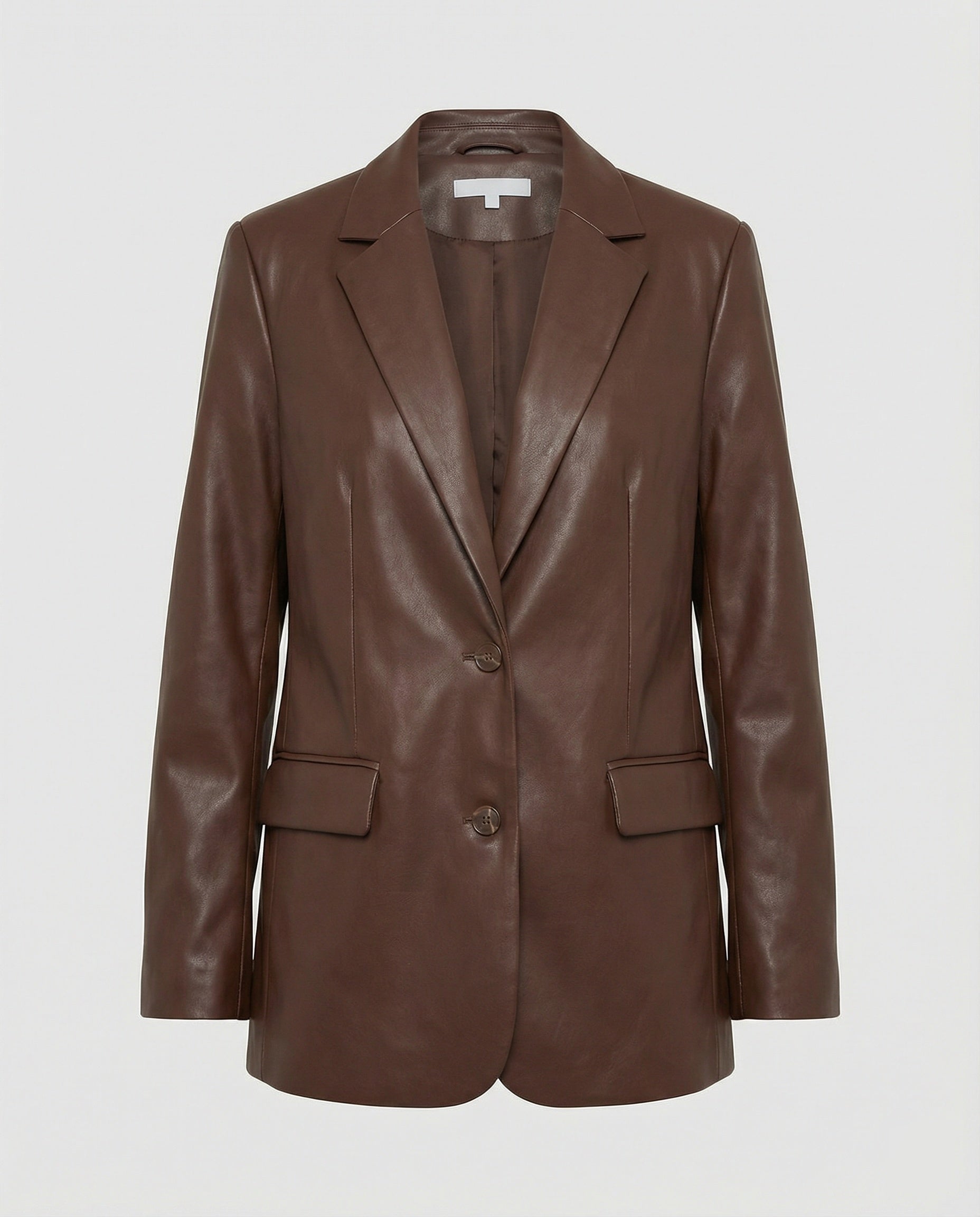 Damen Oversized Kunstleder Blazer im Trend-Look