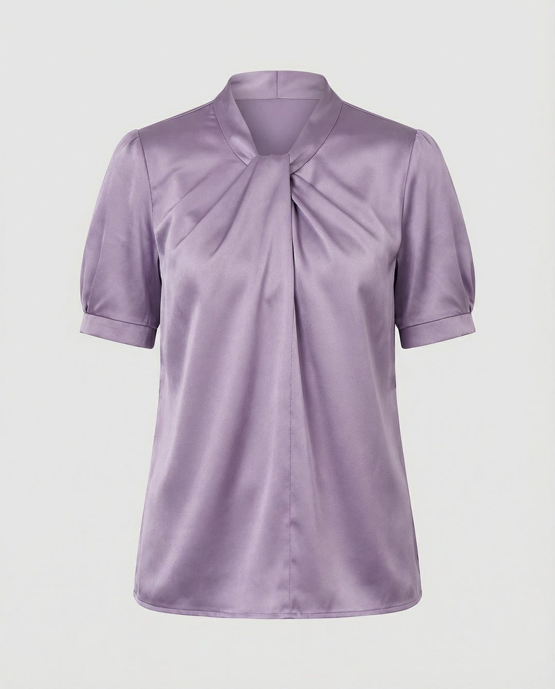 Satin Blusentop Damen mit Krawattenkragen