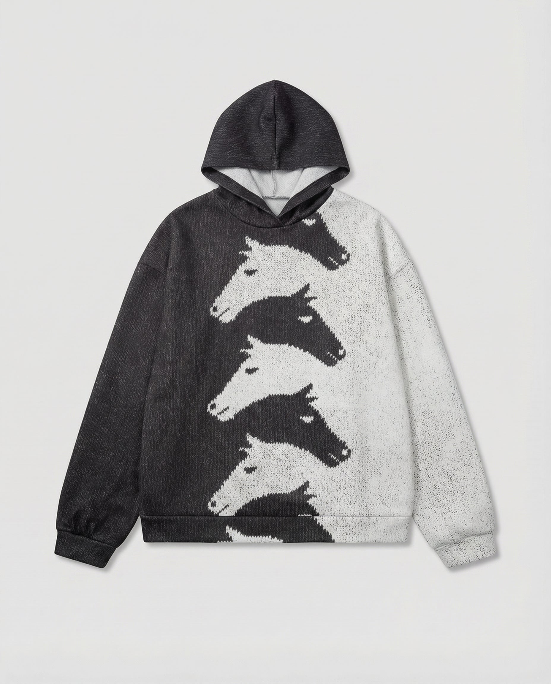 Damen Hoodie mit kreativem Pferdemuster & bequemer Passform | R&B