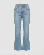 Damen Flared Jeans mit hohem Bund und fransigem Saum R&B